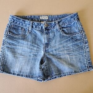 Earl Jeans Blue Denim Shorts with White Accents